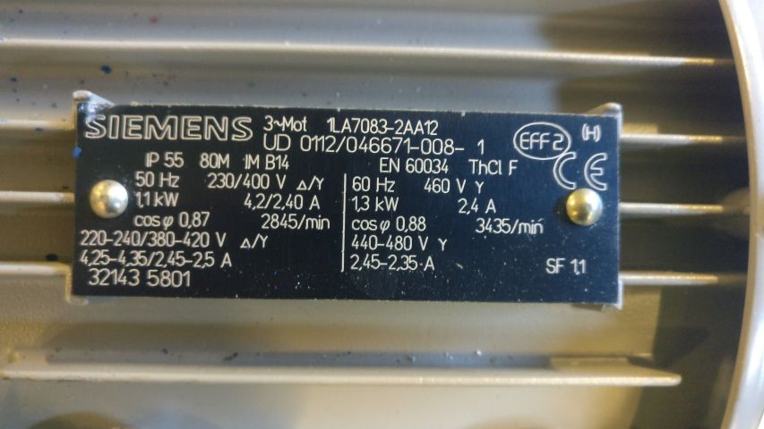 475120-2 Siemens 1LA7083-2AA12 electric motor 1,1kW