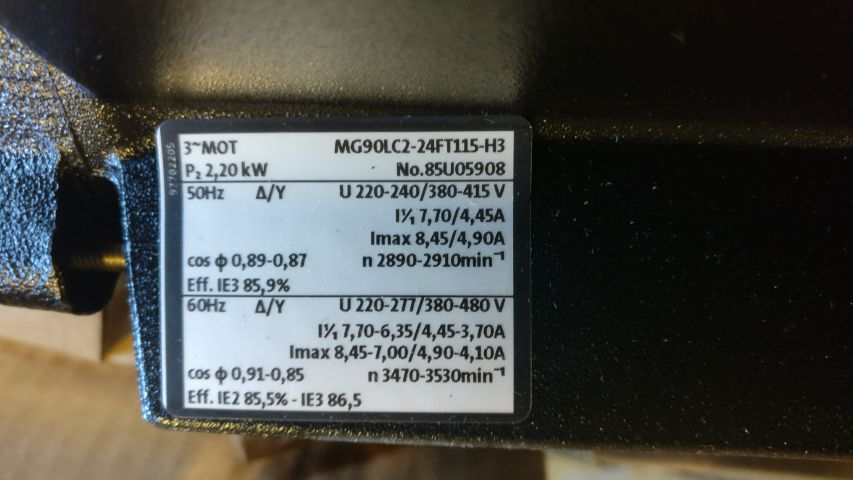 476161-3 Grundfos 2.2kW pump motor (unused)