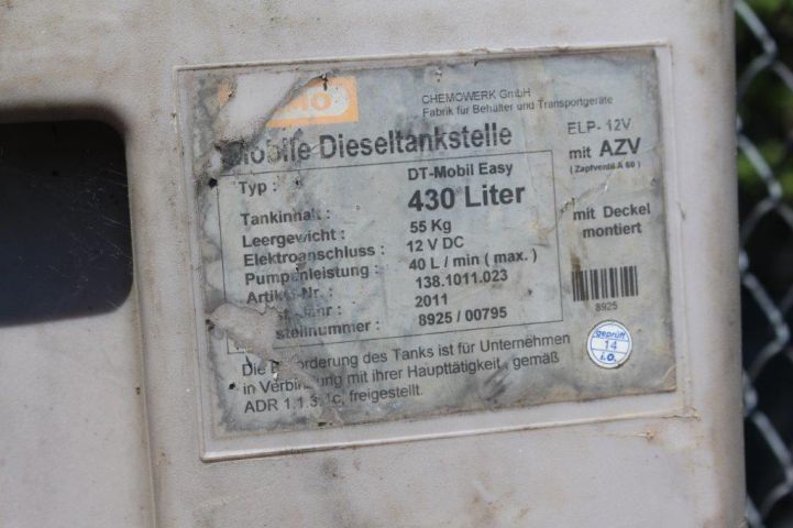 477482-2 Diesel tank Cemo 430 liter with pump