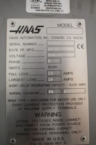 482908-11 CNC-controlled mill HAAS TM2P-10 (Gothenburg)