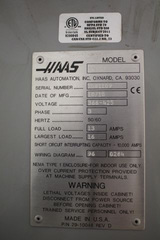 482908-12 CNC-controlled mill HAAS TM2P-10 (Gothenburg)