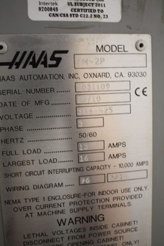 482908-14 CNC-controlled mill HAAS TM2P-10 (Gothenburg)