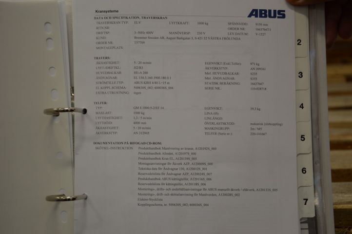 488900-11 Abus travers system 1000 kg