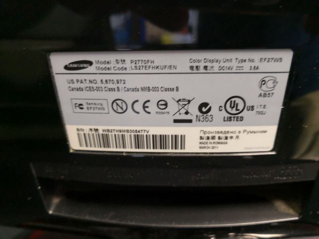 488784-12 40 inch Samsung TV and 27 inch samsung data screen