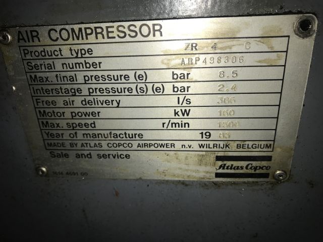 491172-10 Atlas Copco ZR4 - C air compressor