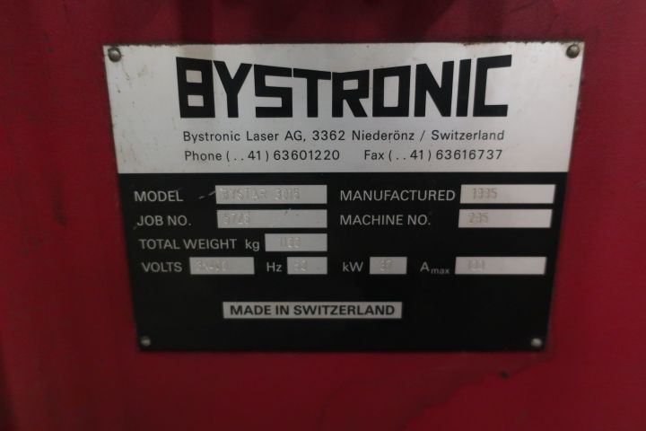 457581-20 Laser cutting machine Bystronic Bystar 3015