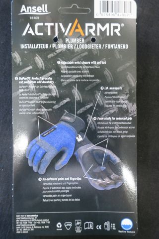 494701-3 36 pairs of kevlar gloves Ansell ACTIVEARMR strl 9