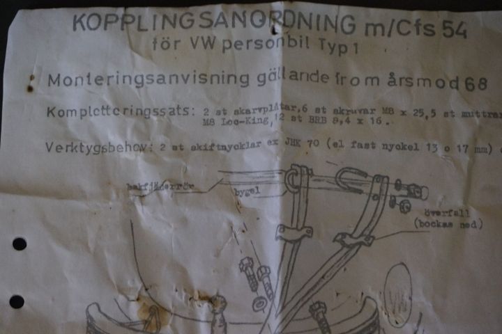 496342-5 Dragkrok Volkswagen typ 1 (Bubbla)