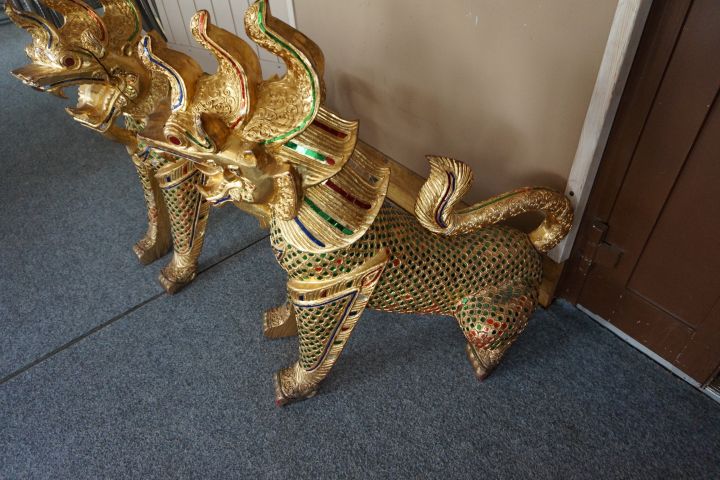 497644-2 2 pcs. statues motive Thai Lion