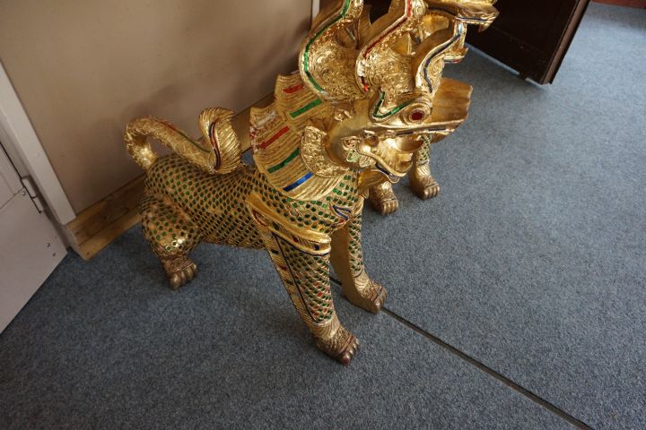 497644-3 2 pcs. statues motive Thai Lion