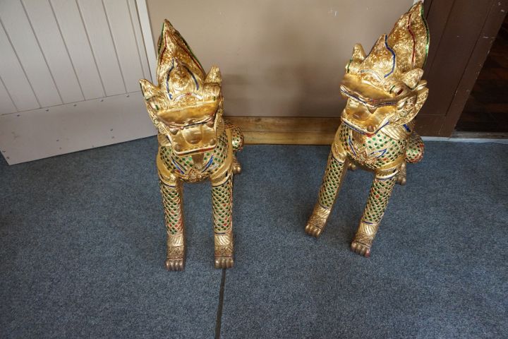 497644-5 2 pcs. statues motive Thai Lion