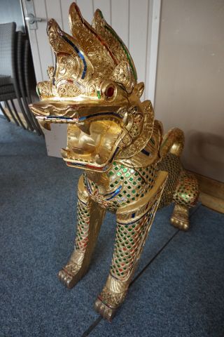 497644-7 2 pcs. statues motive Thai Lion