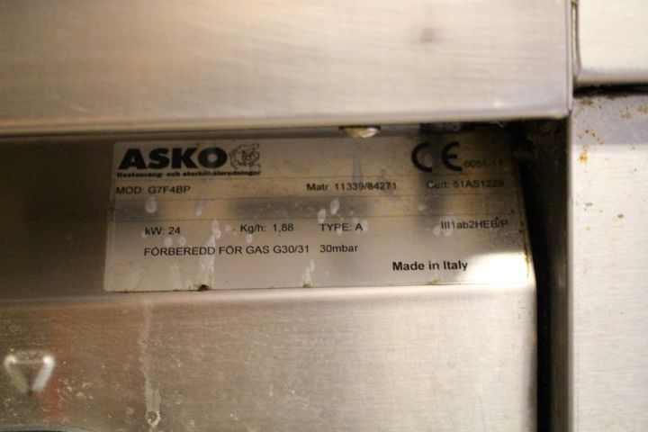 493915-6 Restaurangspis gasspis Bertos G7F4BP, bänkmodell
