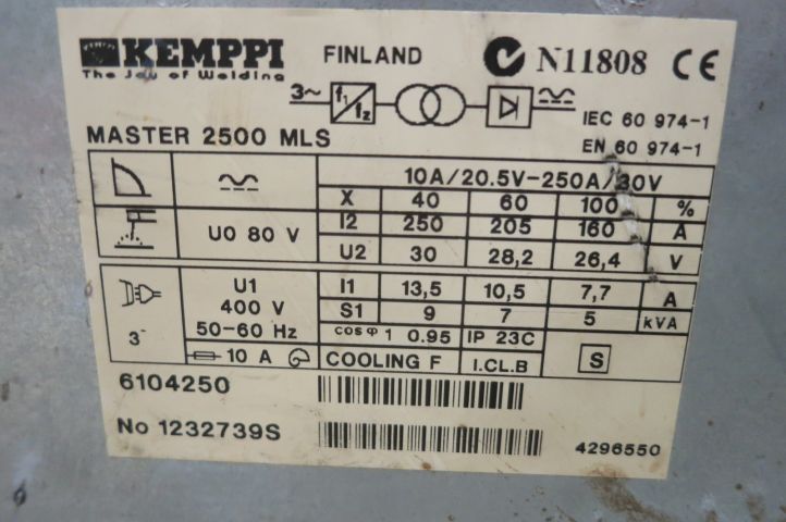 471214-6 MMA welder Kemppi master MLS 2500