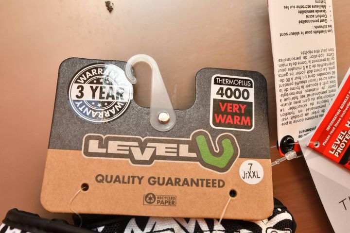 504424-5 Ski gloves LEVEL 12 pairs SQ JR CF stlr. 7 yrs XXL