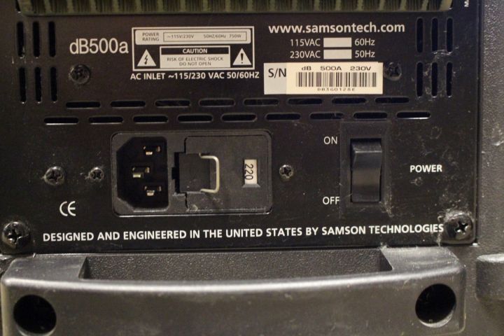 497875-6 Active speaker, Samson, dB500a, 2 pcs, (1 is defective)