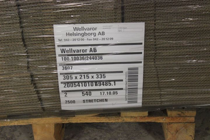 502304-2 3 pallet corrugated cardboard boxes