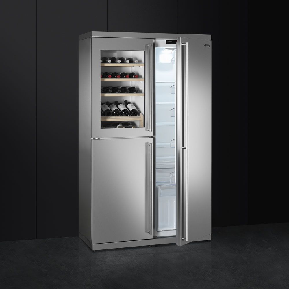 smeg 冷蔵庫 Stainless steel fridge / freezer 109cm Smeg RF354RX & WF354LX