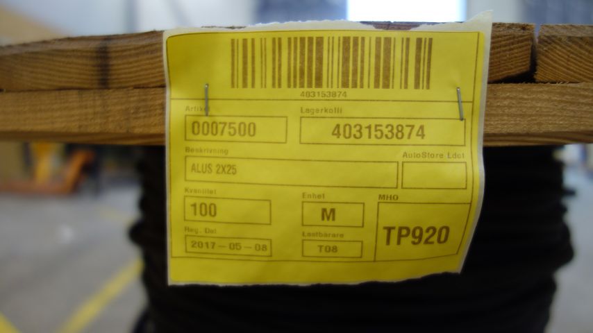 509122-4 Cable, Alus 2x25 1kV TR R2, about 100m
