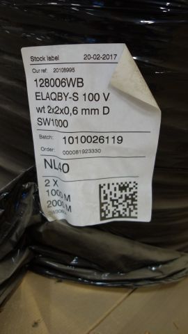 522917-3 Cable drum Draka ELAQBY-S 2x2x0,6mm white, about 1000m