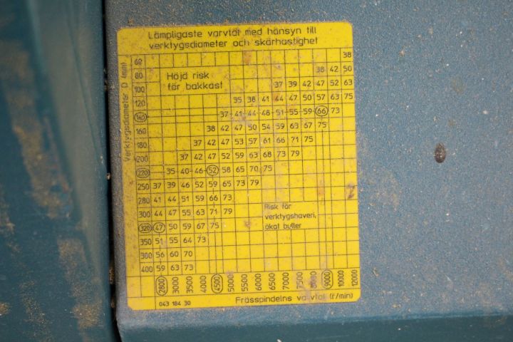 523656-4 Vertikalfräs Martin T26 -2005 med matarverk