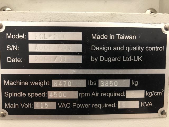 457711-14 CNC lathe Dugard Eagel FCL-200