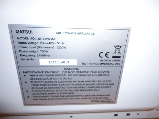 529744-5 Microwave oven Matsui