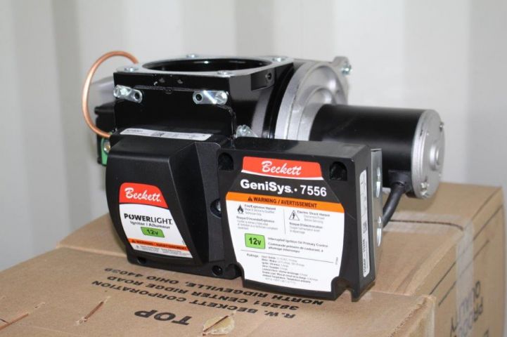 518546-1 2pc Beckett oil burner with control GeniSys 7556 12v