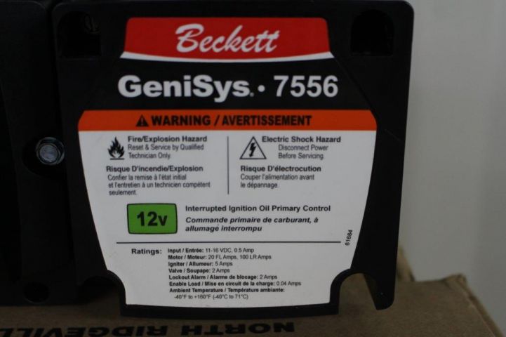 518546-5 2pc Beckett oil burner with control GeniSys 7556 12v