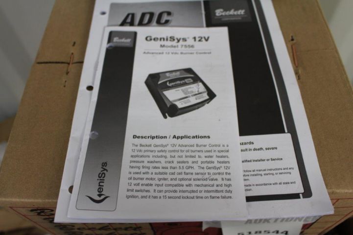 518546-7 2pc Beckett oil burner with control GeniSys 7556 12v