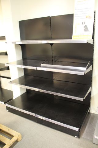 522307-3 Butikshyllor, svarta, 6st sektioner, ca 88 x 80x 210cm