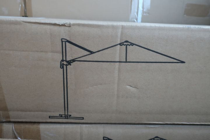 516897-1 Parasol, Brafab Linz, 3m, white / gray