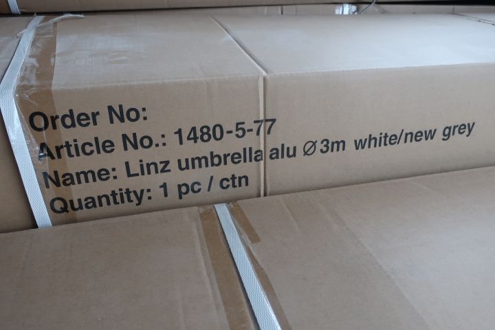 516897-4 Parasol, Brafab Linz, 3m, white / gray