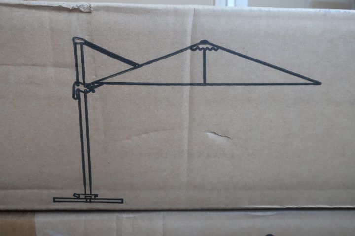 516897-5 Parasol, Brafab Linz, 3m, white / gray