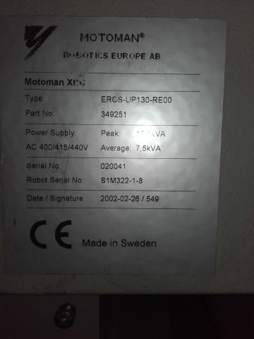 514034-5 Industrial Robot Motoman UP130 * Updated information *