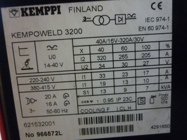 531673-7 MIG welding Kemppi Kempoweld 3200