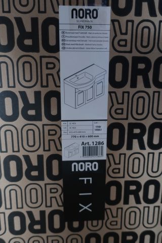 554182-10 5 chest of drawers with wash basin, Noro Fix 750, hay