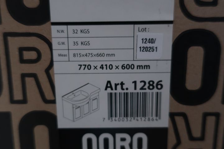 554182-11 5 chest of drawers with wash basin, Noro Fix 750, hay