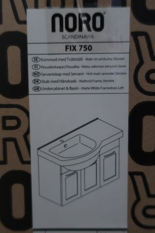 554182-12 5 chest of drawers with wash basin, Noro Fix 750, hay