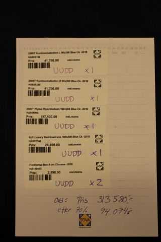 558745-4 Bed, Hästens, 2000T, 180x200, Demo ex