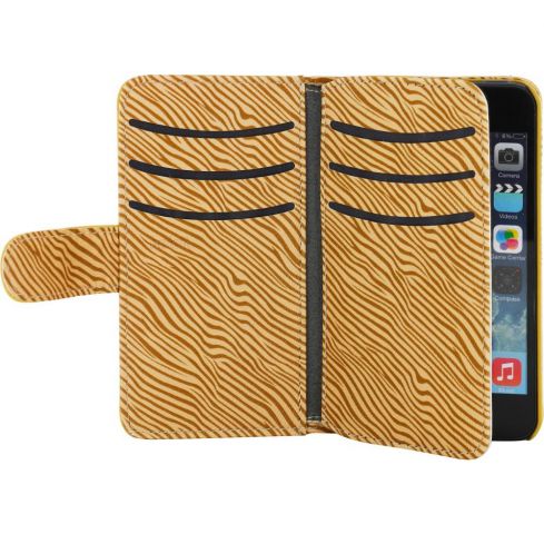 567988-3 about 30 pcs HoldIt Wallet For iPhone 5/5S/SE, 7 compartments, Yellow/Zebra Lining - Free shipping