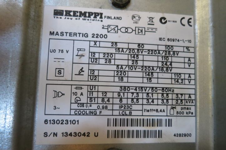 567912-8 Tig welder Kemppi Mastertig 2200