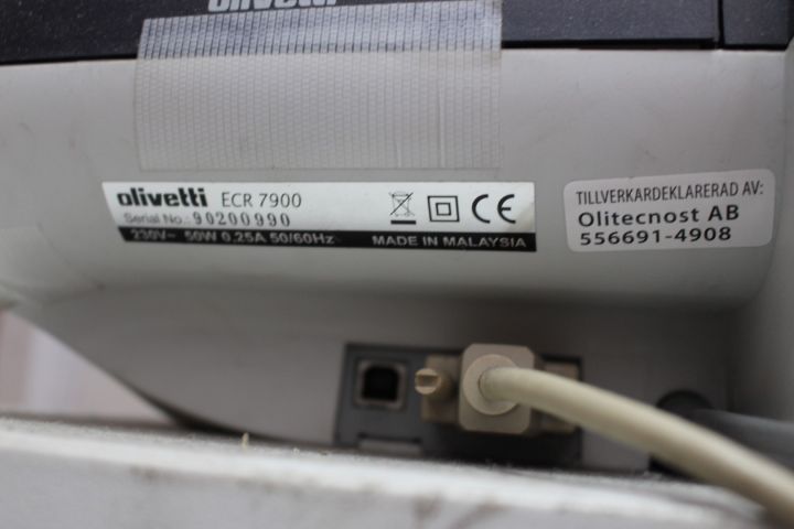 556595-4 Kassapparat Olivetti ECR 7900 & Kvittorullar