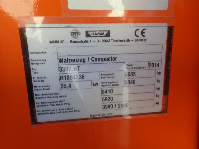 549222-28 Roller HAMM 3307 Contract No: 1706180094