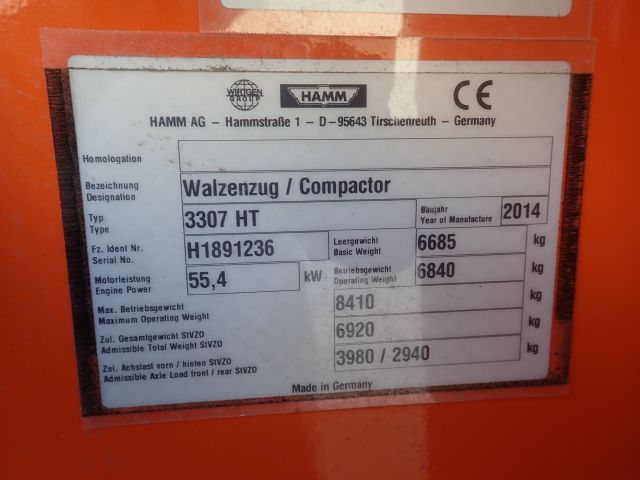 549222-45 Roller HAMM 3307 Contract No: 1706180094