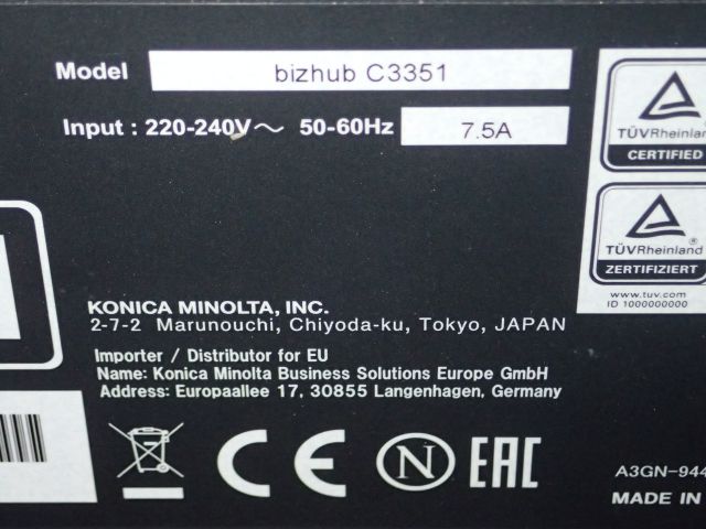 520738-10 Multifunction printer Konica Minolta Bizhub C3351