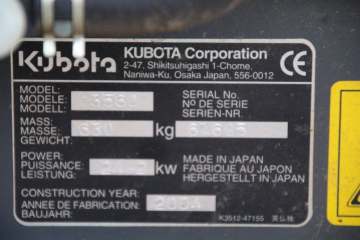 573676-11 Field mower Kubota F3560 (B160cm)