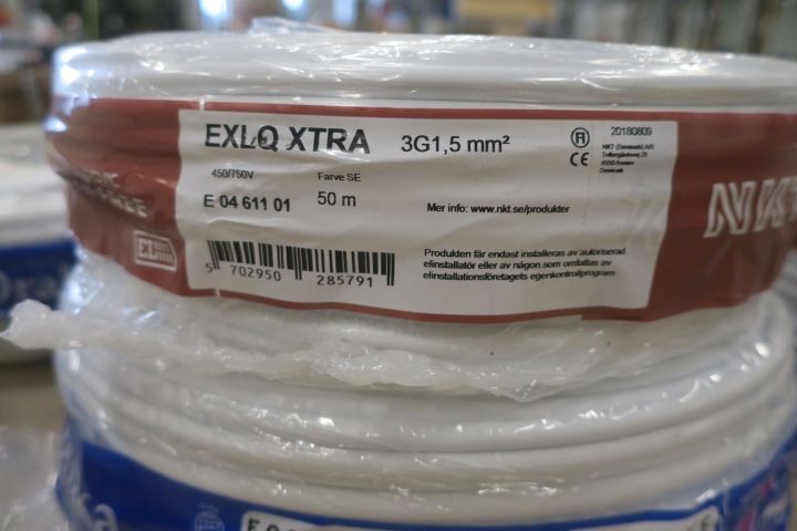 588201-2 Installation cable EXQL-XTRA and EXQ-Pure 3G1,5 150M