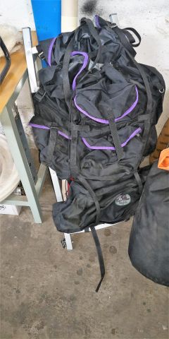 570030-4 Mixed batch backpacks, sleeping bags, fishing lights etc