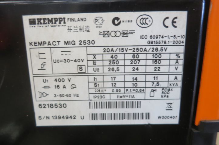 589626-8 Migsvets Kemppi Kempact Mig 2530